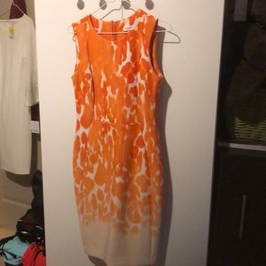 Calvin Klein orange sheath dress 6